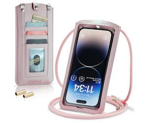 Casecond Bolsos Bandolera para Mujer Carteras Universal Mini Bolso Movil Monederos con Correa para iPhone 14 13 12 11 Pro MAX X XR Samsung Z Flip 4 5G S23 S22 Ultra S21 FE A53 Xiaomi hasta 7.3" Rosa