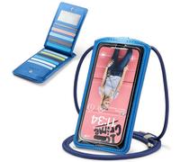 Casecond Bolsos Bandolera para Mujer Hombre Carteras Universal Mini Bolso Movil Monederos con Correa Pequeño Crossbody para iPhone 15 14 13 12 11 Pro Max Samsung Z Flip 5 5G S24 Xiaomi Hasta 7.5" Azul