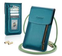 Casecond Bolsos Bandolera para Mujer Hombre Carteras Universal Mini Bolso Movil Monederos con Correa Pequeño Crossbody para iPhone 15 14 12 11 Pro MAX Samsung Z Flip 5 5G S23 Xiaomi hasta 7.5" Verde