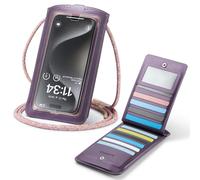 Casecond Bolsos Bandolera para Mujer Hombre Carteras Universal Mini Bolso Movil Monederos con Correa Pequeño Crossbody para iPhone 15 14 12 11 Pro MAX Samsung Z Flip 5 5G S24 Xiaomi hasta 7.5" Morado