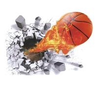 Casecover 3D Auto Adhesivo Removible Rotura Través De La Pared Vinilos Adhesivos Murales Arte Tatuajes De Baloncesto Etiqueta De La Pared del Decorador