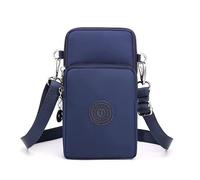 Casecret Bolso Messenger Mujeres Casual Bandolera de 3 Capas La Moda teléfono móvil Bolsa de Cremallera Brazo Bolsillo Colgante Cartera el Deporte al Aire Libre para iPhone Samsung hasta 7.5" Azul
