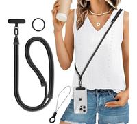 Casecret Cordón Correa para Teléfono Móvil Ajustable Universal Cordon Móvil Colgante Móvil Cuello Cadena con Cuerda Colgador para iPhone Samsung Xiaomi para Deporte, Viaje, Aire Libre Unisex Negro
