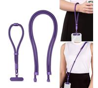 Casecret Correa para Móvil Universal Ajustable - Lanyard y Brazalete de Muñeca con Parche - Cómodo y Seguro para iPhone 17 Pro Samsung Xiaomi Deporte, Viaje, Aire Libre - Unisex Morado