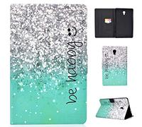 CaseFun Funda para Samsung Galaxy Tab A 10.5 2018 SM-T590/T595 Brillantes Ultra Slim Cover de PU Cuero Case Carcasa Antichoque Protectora con Auto-Sueño/Estela, Verde