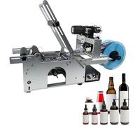 CASEGO Aplicador de Etiquetas semiautomático, Etiqueta de Escritorio autoadhesiva, máquina etiquetadora de Botellas Redondas para etiquetar un diámetro de Botella de 15-120 mm (110v)