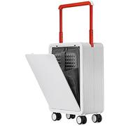 CASEGO Equipaje con Apertura Frontal, embarque de 20 Pulgadas, Ruedas universales silenciosas, Almacenamiento divisorio de Gran Capacidad, maletín con Ruedas portátil, Unisex (White)