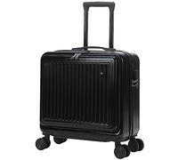 CASEGO Estuche de embarque liviano de 18 Pulgadas, Apertura Frontal, Rueda Universal, Bloqueo de contraseña Doble, Estuche para computadora de Viaje de Negocios pequeños, Maleta (Black)