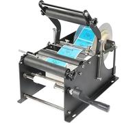 CASEGO Etiquetado Manual de Botellas Redondas, máquina etiquetadora de Botellas semiautomática con Barra de presión, Ancho Ajustable de 10 a 110 mm y Longitud de 10 a 300 mm