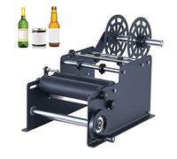 CASEGO Etiquetadora Manual de Botellas Redondas, etiquetadora de Botellas, Impresora de Etiquetas Adhesivas con tamaño Ajustable para Botellas Redondas de 15 a 120 mm (Negro) (Black)
