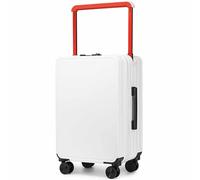 CASEGO La Maleta con Ruedas Ancha montada en el Centro incorporada Aumenta la utilización del Espacio y Viene con una Interfaz de Carga USB para Viajar sin Preocupaciones (White 24)