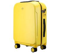 CASEGO Maleta de Gran Capacidad de 24 Pulgadas, desbloqueo de Huellas Dactilares, Carrito retráctil pequeño y Ligero, Maleta de embarque Inteligente Unisex (Yellow 24 Inch)