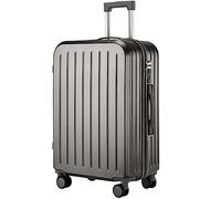 CASEGO Maleta de Gran Capacidad de 28 Pulgadas con portavasos Silencioso Rueda Universal Bloqueo de código Trolley retráctil Maleta Unisex (Dark Gray 24 Inch)