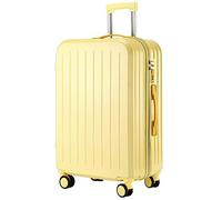 CASEGO Maleta de Gran Capacidad de 28 Pulgadas con portavasos Silencioso Rueda Universal Bloqueo de código Trolley retráctil Maleta Unisex (Yellow 26 Inch)