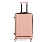 CASEGO Maleta de Negocios con Apertura Frontal, 26 Pulgadas, Gran Capacidad, Rueda Universal silenciosa, Bloqueo de contraseña de Aduanas con Interfaz USB, Maleta Unisex (Pink 24 Inches)
