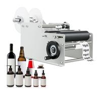 CASEGO Máquina etiquetadora de Botellas Manual, aplicador de Etiquetas Manual Máquina empaquetadora de Etiquetas de Botellas de Metal y Vidrio de plástico Pet Redonda alimenticios (White)