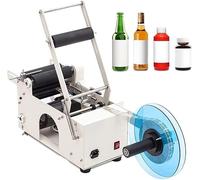 CASEGO Máquina etiquetadora de Botellas Redondas semiautomática 20-40 Piezas/min Aplicador de Etiquetas para Botellas Etiquetadora de Botellas para 15-120 mm de diámetro, máquina