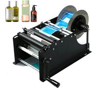 CASEGO Máquina etiquetadora Redonda Manual, aplicador de Etiquetas semiautomático para 15-150 mm de diámetro, 10-110 mm de Ancho y Longitud Ajustable de 10-300 mm