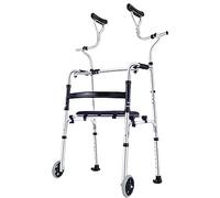 CASEGO Marco de pie Almacenamiento Plegable portátil Duradero Estable Antideslizante Aleación de Aluminio para el hogar Ancianos Axila Drag Walker (B)