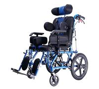 CASEGO Silla de Ruedas Completamente tumbada para Accidentes cerebrovasculares, hemiplejia, parálisis Cerebral para (Blue Adult Version)