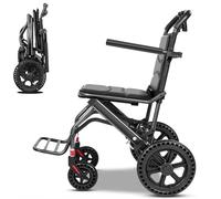 CASEGO Silla de Ruedas Plegable Liviana, Sillas de Ruedas para Adultos, Carga máxima 100 kg, Silla de Ruedas de Transporte portátil con de Mano