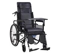 CASEGO Silla de Ruedas Plegable reclinable Liviana para Adultos - Asiento de 18 Pulgadas, reposapiés y reposabrazos extraíbles - Dispositivo de Movilidad (E)