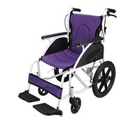 CASEGO Silla de Transporte Silla de Ruedas Plegable - Trabajo Pesado, aleación de Aluminio, Extra Ancha con Frenos de Mano, extraíble - Silla