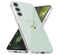 CaseLover - Carcasa para Samsung Galaxy S26 Plus 5G Glitter, diseño de corazón de amor, color transparente TPU y silicona Shock-Absorption Sparkle Funda para Samsung S26 Plus, Clear B
