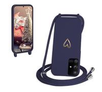 CaseLover Funda con Cuerda para Samsung Galaxy A51 4G Carcasa Suave Silicona Líquida Case con Ajustable Collar Correa de Cuello Cordón Anti-Choque Funda Colgante para Samsung Galaxy A515F, Azul Oscuro