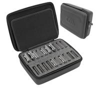 CASEMATIX Soporte para 20 cuchillas, funda protectora de cortapelos para barberos y estilistas, compatible con Andis, Oster, Wahl, Babyliss, protectores de metal desmontables, estuche de