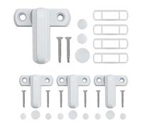 Casement Window Lock, Sliding Door Security Latch, Anti-Theft Aluminum Alloy Lock, Tool-Free Installation, 4-Piece Set, Ideal for window, RVs, Apartments, Hotels, Doors Use, White Color