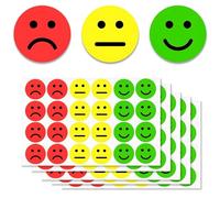 Casenly 2400 Piezas Pegatinas de Estado de ánimo, 25mm Alegres y Tristes Pegatinas, rojas, amarillas y verdes pegatinas de recompensa, pegatinas de sonrisa para Diario