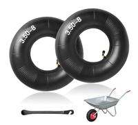 Casenly 3.50-8 Tubos Internos de Reemplazo, 2 Piezas Tubos Interiores para Carretilla de Mano con Válvula Curvada con Palanca de Neumático para Cortadoras de Césped, Carretillas de Mano