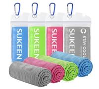 Casenly 4 Piezas Toalla Microfibra Gimnasio, 100x30cm Toalla de Enfriamiento Deportiva Toallas Gimnasio Secado Rápido Cooling Towel para Yoga Golf Correr Fitness Gym