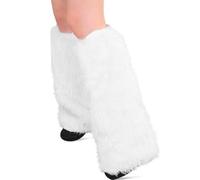 Casenly Calentadores Piernas Mujer, 1 Par de Calcetines de Felpa para las Pierna Calcetines Cálidos para las Piernas Cubrebotas de Piel Sintética Felpa, Warm Fuzzy Leg para Navidad Carnaval