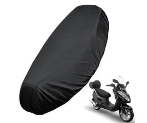 Casenly Fundas de Asiento de Moto, Negro Funda de Asiento de Motocicleta, Impermeable Fundas de Asiento con Banda Elástica para Asiento de Moto Scooter Protección, 92x60cm (XL)