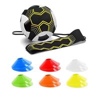 Casenly Fútbol Trainer, Entrenador de Fútbol en Solitario con 10 Conos De Entrenamiento para Pelota Fútbol Equipo de Entrenamiento Fútbol para Niños y Adultos