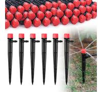 Casenly Gotero de Riego, 50 Piezas Aspersores de Riego por Goteo Sistema de Riego de 8 Agujeros Ajustable de 360 Grados Micro Goteo Riego Rociadores para Jardín Huerto Patio Césped