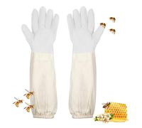 Casenly Guantes de Apicultura de Piel de Cabra, Guantes para Apicultura con Mangas Largas, Guantes de Apicultor para Hombres y Mujeres, Guante Abejas Protección, Accesorios de Apicultura