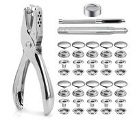 Casenly Juego de botones de presión, 200 unidades, kit de herramientas de fijación, botones de presión sin costura, botones de acero inoxidable, con 3 herramientas de ajuste, botón de lona para