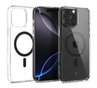 Caseology Capella mag para iPhone 16 Pro Funda [Ultra Clear] Funda de protección de Grado Militar con Patrones de Agarre Lateral para iPhone 16 Pro - Clear Charcoal