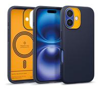 Caseology Nano Pop mag para iPhone 16 Funda [Magnética] Military Grade Drop Protection con Patrones de Agarre Lateral Funda iPhone 16 - Blueberry Navy