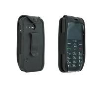caseroxx Bolsa de Cuero con Clip para el cinturón Compatible con Doro 1880/1881/5860 de Cuero Real, Bolsa con Clip para cinturón y Ventana en Negro