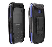 caseroxx Bolsa de Cuero con Clip para el cinturón para Alcatel 3088 / 3088X, Funda Carcasa de Cuero Real en Negro