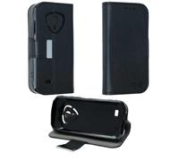 caseroxx Bookstyle-Case para Cubot Kingkong Mini 4, Negro | Funda tipo libro abatible con compartimentos interiores y protección integral para el día a día, de cuero artificial