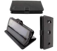 caseroxx Funda Crosscall Core-M4 / M4 Go, Tipo Libro, Fabricada en Cuero Artificial, Color Negro