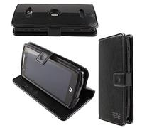 caseroxx Funda Crosscall Core-M5, Tipo Libro, Fabricada en Cuero Artificial, Color Negro