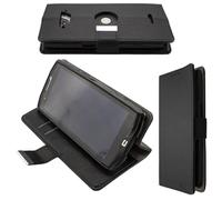 caseroxx Funda Crosscall Core-X4, Tipo Libro, Fabricada en Cuero Artificial, Color Negro