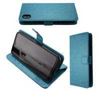 caseroxx Funda Gigaset GS110, Tipo Libro, Fabricada en Cuero Artificial, Color Azul Claro