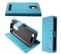 caseroxx Funda PEAQ PSP 400, Tipo Libro, Fabricada en Cuero Artificial, Color Azul Claro